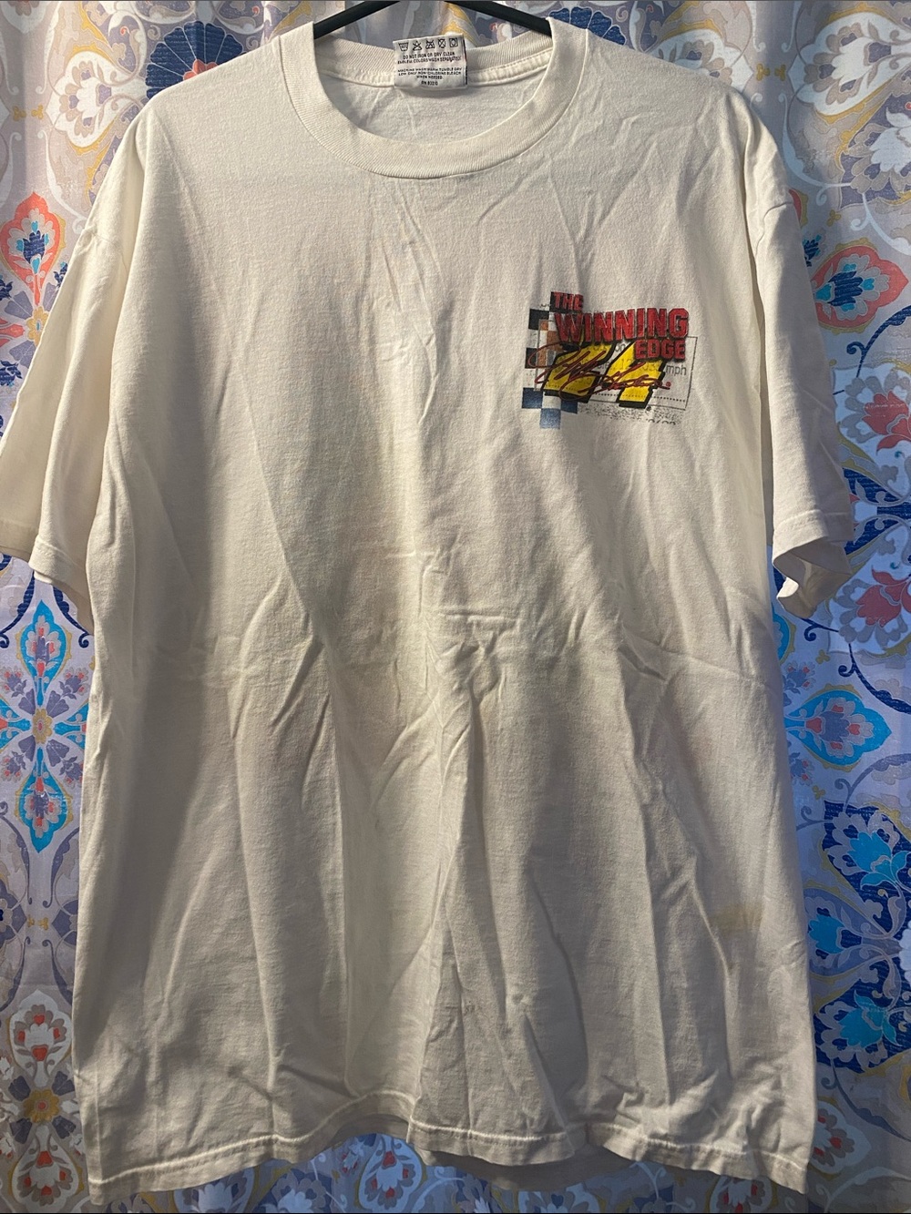 White Short-Sleeve Racing Graphic Tee